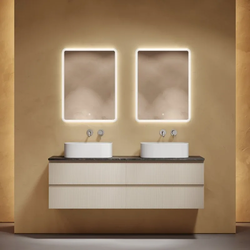Тумба с раковиной Sancos Snob T 160 beige soft, столешница черный мрамор TT160A1, раковина CN6052 Sancos — официальный сайт