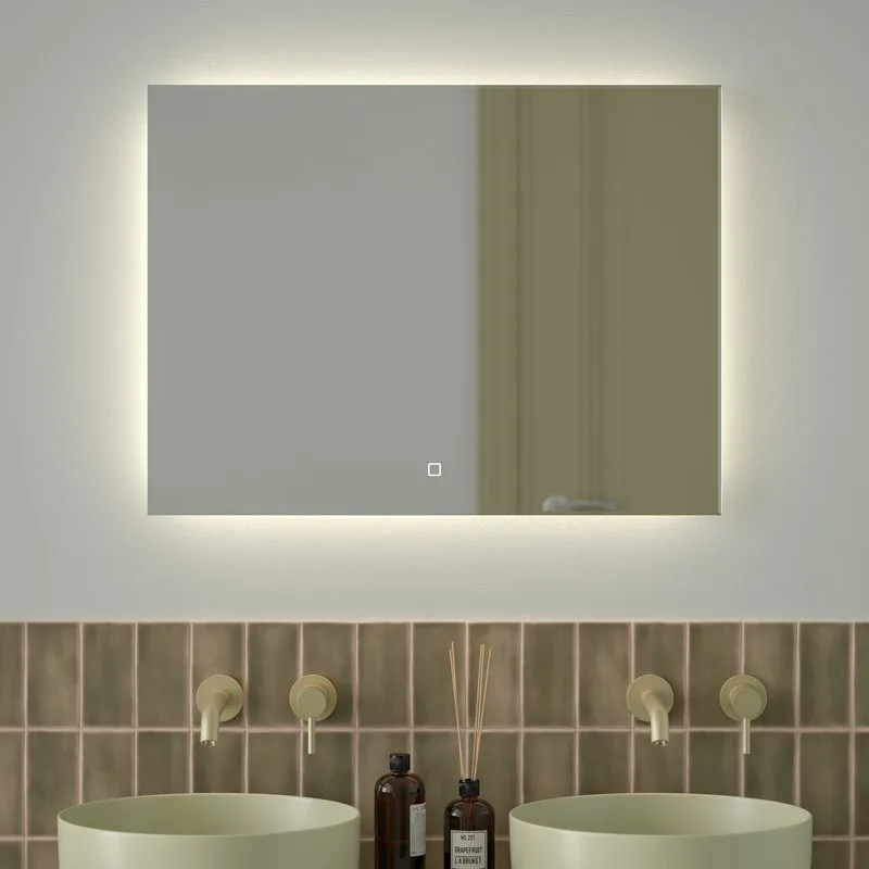 Зеркало Defesto Glow DF 2507SH 80х60 с LED-подсветкой, 4 500 K, сенсорный выключатель