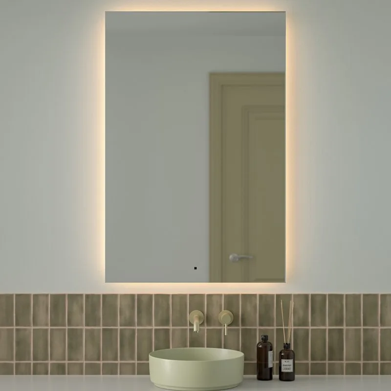 Зеркало Defesto Glow DF 2520R 80х120 с LED-подсветкой, 3000 K, инфракрасный выключатель