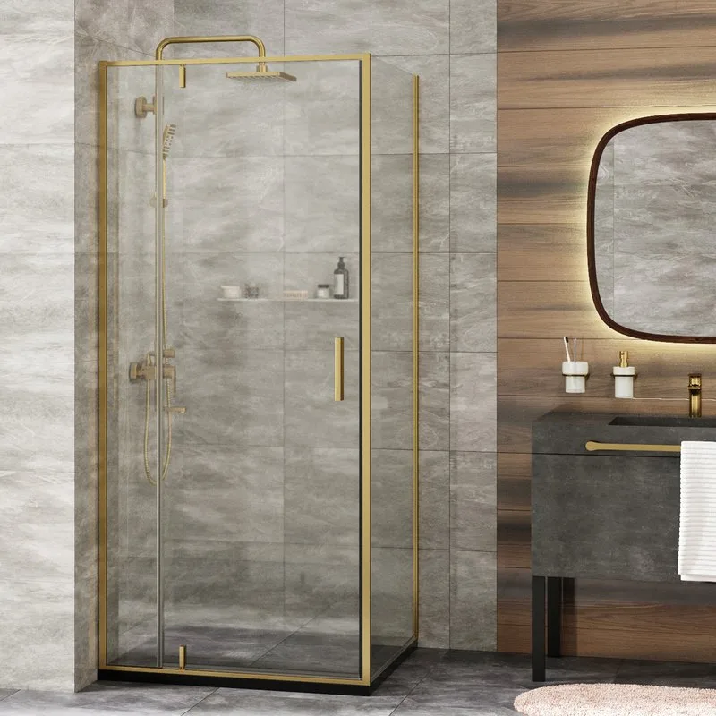 Душевой уголок Wasserkraft Aisch 55P19 100х100, профиль золотой матовый Sancos — официальный сайт