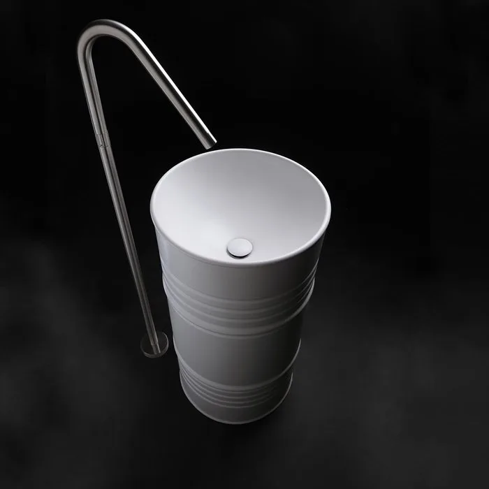 Раковина Kerasan Artwork Barrel 474301 45 см, белая Sancos — официальный сайт