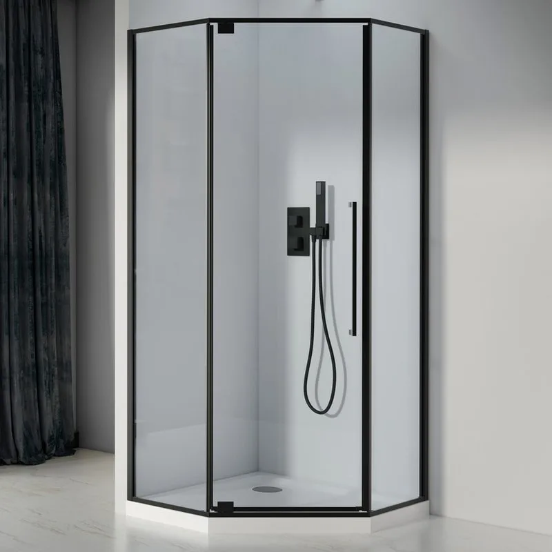 Душевой уголок Black&White Stellar Wind S815 BC 100х100, профиль черный, стекло прозрачное Sancos — официальный сайт