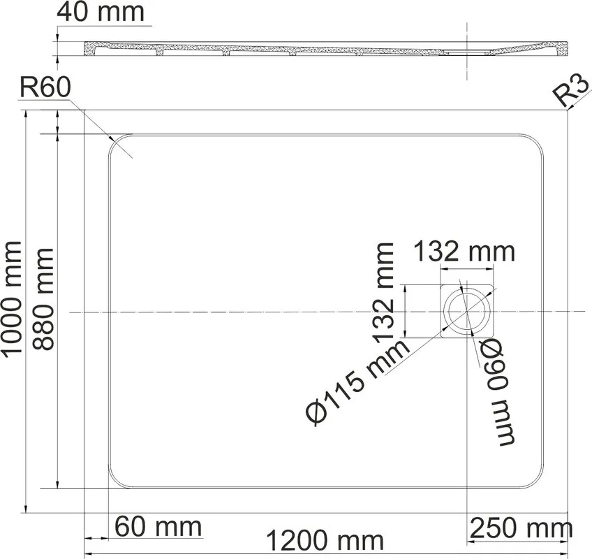 Поддон для душа Wasserkraft Rhin 44T10 120x100 Sancos — официальный сайт