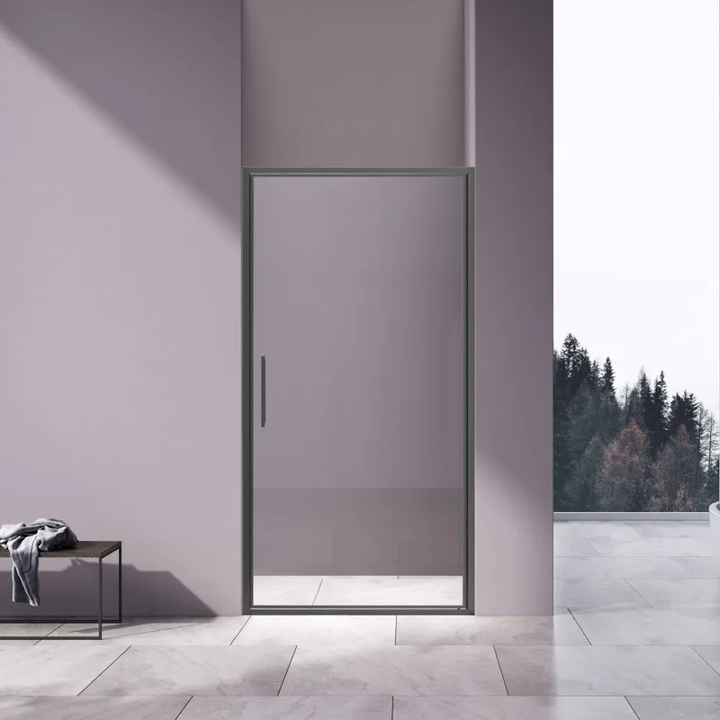 Душевая дверь Vincea Slim 8mm VDP-4SL100CLGM, вороненая сталь, стекло прозрачное Sancos — официальный сайт