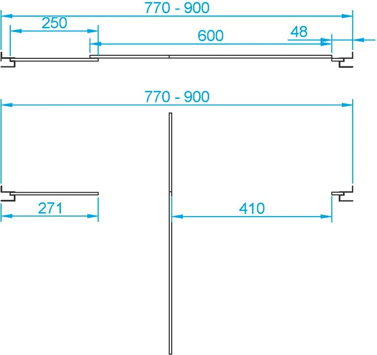 Душевая дверь в нишу RGW Passage PA-02B New 80x185, профиль черный, стекло прозрачное Sancos — официальный сайт