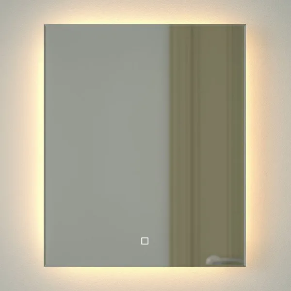 Зеркало Defesto Glow DF 2513S 50х60 с LED-подсветкой, 3000 K, сенсорный выключатель