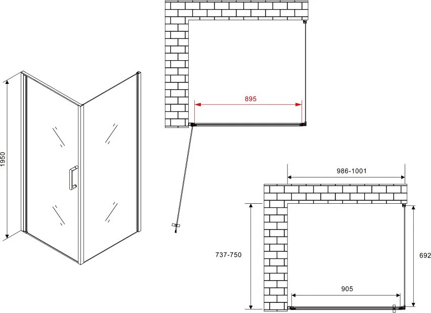 Душевой уголок Abber Sonnenstrand AG04100B-S75B 100x75, профиль черный, стекло прозрачное Sancos — официальный сайт