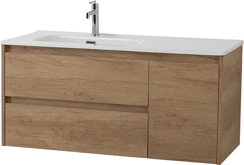 Тумба под раковину без столешницы BelBagno Kraft 100 L, 2 ящика, дверца, rovere nebrasca nature Sancos — официальный сайт