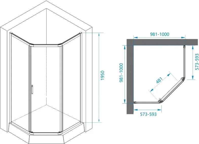 Душевой уголок RGW Passage PA-86B 1000x1000x1950, профиль черный Sancos — официальный сайт
