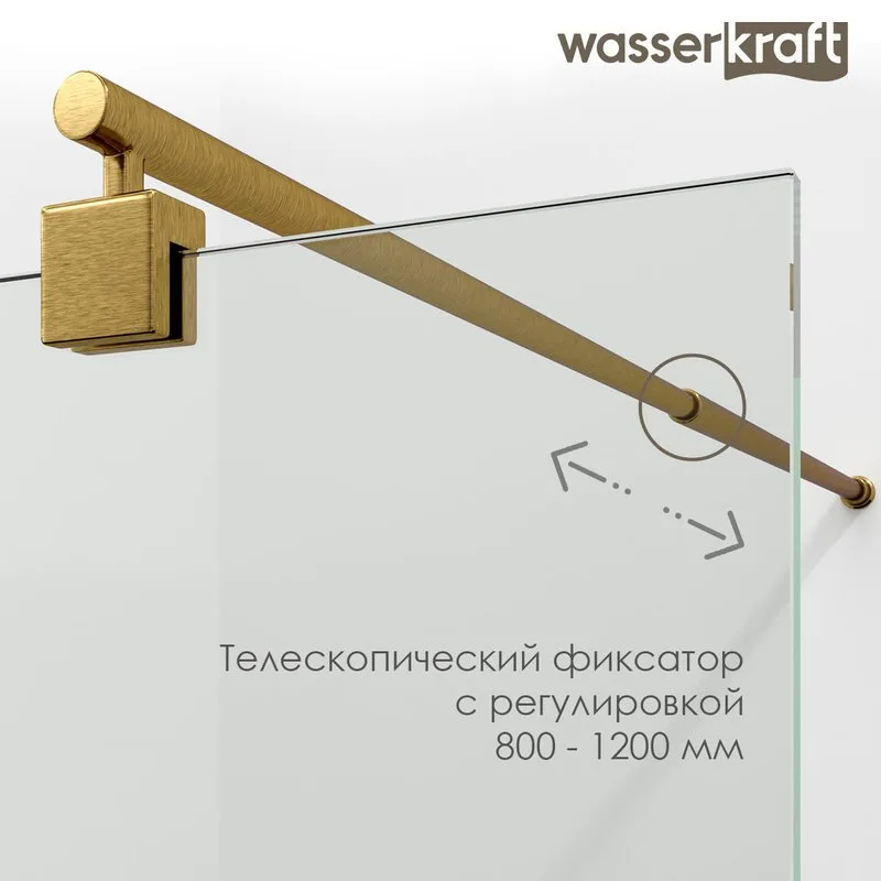 Душевая перегородка Wasserkraft Rur 30W 90 см, профиль хром, стекло прозрачное Sancos — официальный сайт