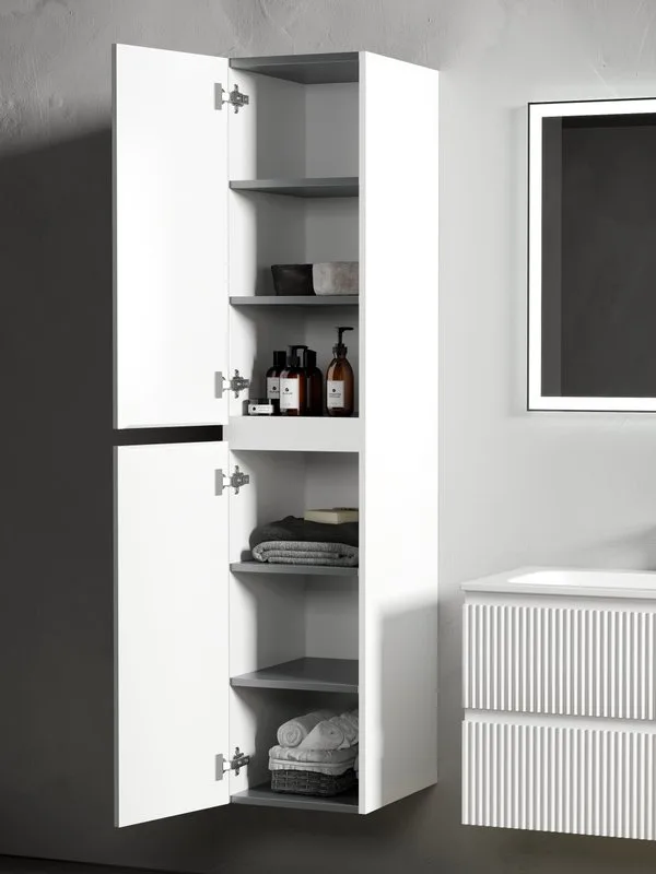 Шкаф-пенал для ванной Sancos Snob R 35 см, универсальный, Bianco (белый) Sancos — официальный сайт
