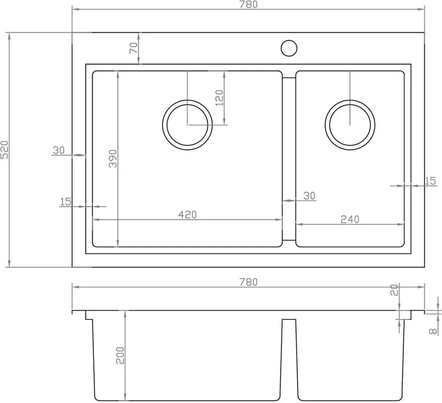 Мойка кухонная Zorg Master X Dixi ZM R-5278-L Sancos — официальный сайт