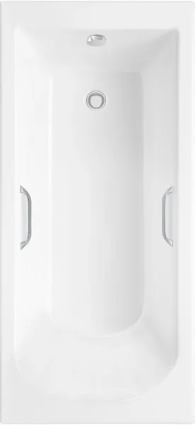 Ванна из литьевого мрамора Delice Scandi 180х80 см, пристенная с ручками хром