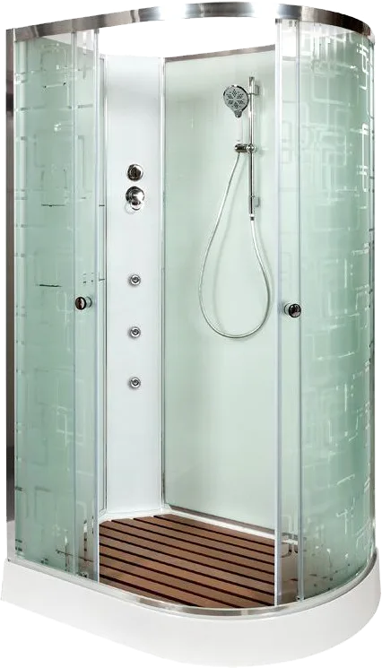 Душевая кабина DTO EM1512LN 120х80, с гидромассажем, профиль хром, стекло матовое с узором Sancos — официальный сайт