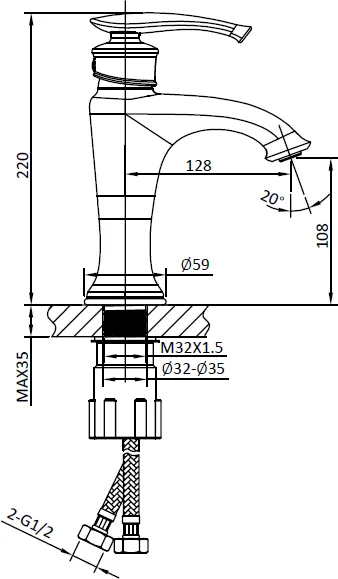 Смеситель для раковины AltroBagno Beatrice 0115 R Or розовое золото Sancos — официальный сайт