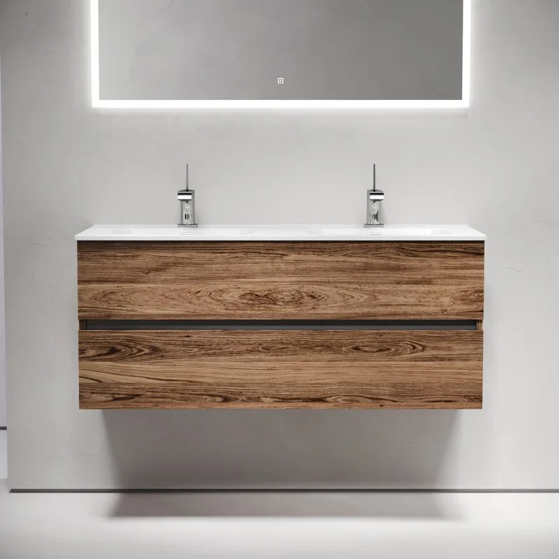 Тумба с раковиной Sancos Urban 120 двойная белая раковина CN7004, дуб чарльстон Sancos — официальный сайт