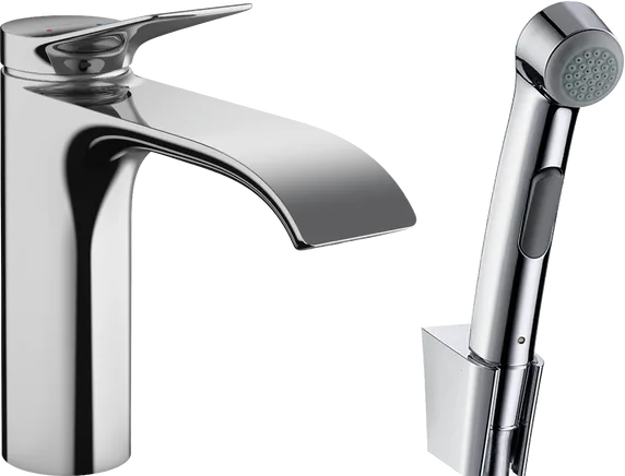 Смеситель для раковины Hansgrohe Vivenis 75210000 с гигиеническим душем, хром Sancos — официальный сайт