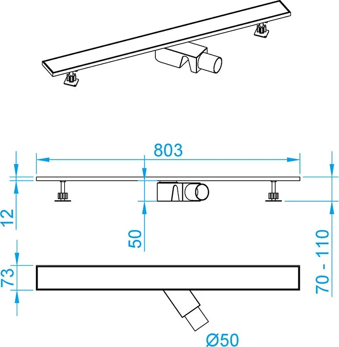 Душевой трап (лоток) RGW Shower Drain SDR-20 80 см, хром Sancos — официальный сайт