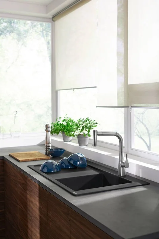 Смеситель для кухни Hansgrohe Metris M71 73800000 хром Sancos — официальный сайт