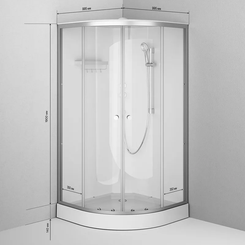 Душевая кабина AM.PM X-Joy W94C-401-100MT 100х100 см, низкий поддон, матовый хром Sancos — официальный сайт