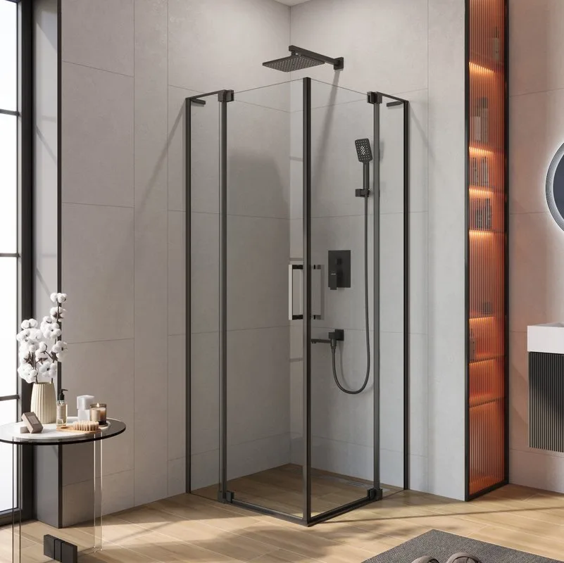 Душевой уголок Cezares Slider A 2 80/90 C Nero профиль черный, стекло прозрачное Sancos — официальный сайт