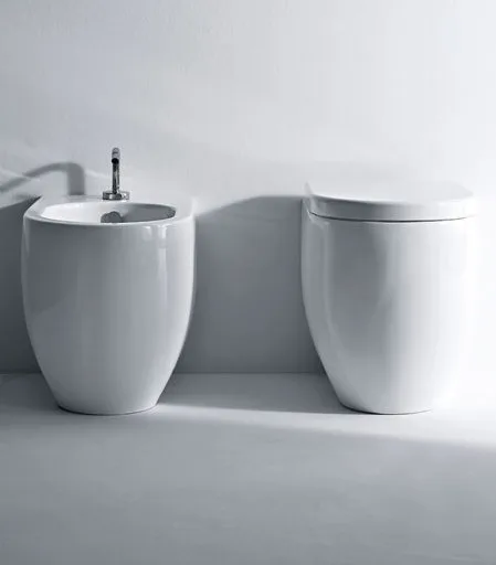Биде напольное Kerasan Flo 312001 с креплениями Sancos — официальный сайт