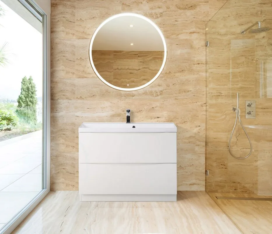 Тумба под раковину без столешницы BelBagno Marino 80 bianco lucido, напольная Sancos — официальный сайт