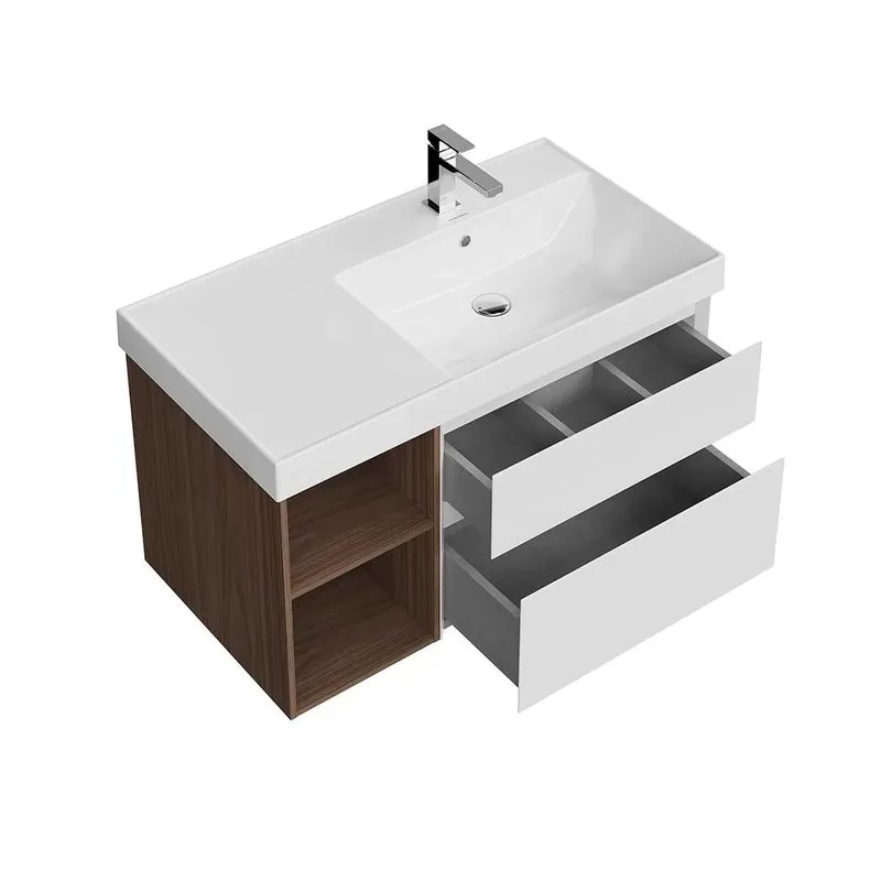 Тумба под раковину без столешницы KERAMA MARAZZI Cubo 90, правая подвесная, с ящиками и полкой, бела Sancos — официальный сайт