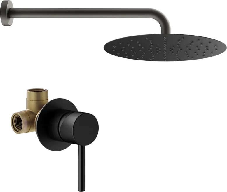 Душевой комплект Plumberia Selection Ixo KITXO01NOKING С ВНУТРЕННЕЙ ЧАСТЬЮ, черный матовый Sancos — официальный сайт