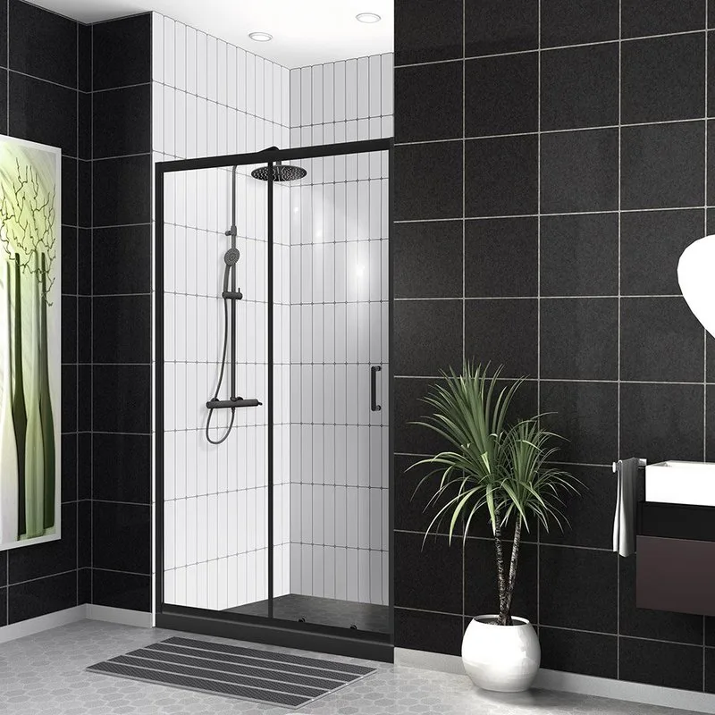 Душевая дверь в нишу BelBagno Uno -195 BF 1 130 C Nero профиль черный, стекло прозрачное Sancos — официальный сайт