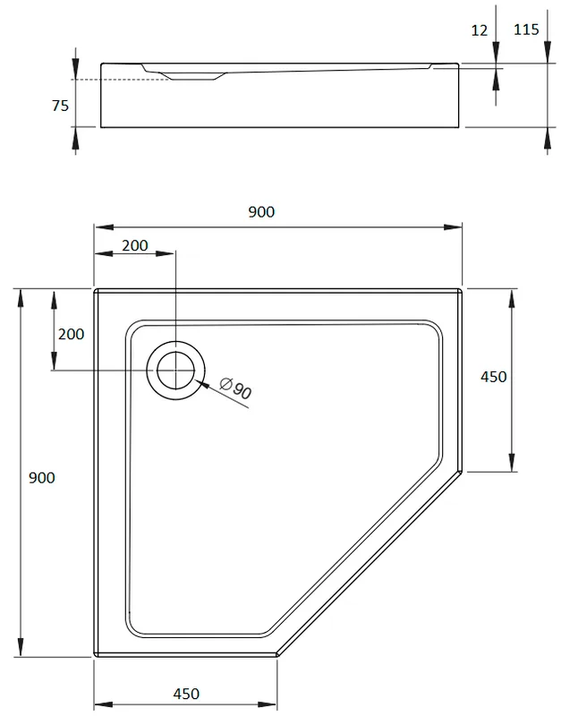 Поддон для душа Radaway Doros PT Compact 90x90 с сифоном Sancos — официальный сайт