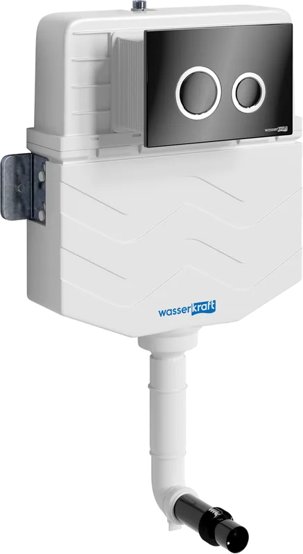 Смывной бачок скрытого монтажа Wasserkraft Aller 10TLT.031.ME.PB01, с кнопкой смыва черной, хром Sancos — официальный сайт