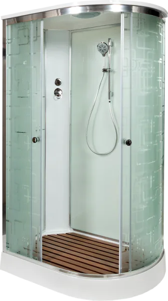 Душевая кабина DTO EM1512L 120х80, профиль хром, стекло матовое с узором Sancos — Оригинал