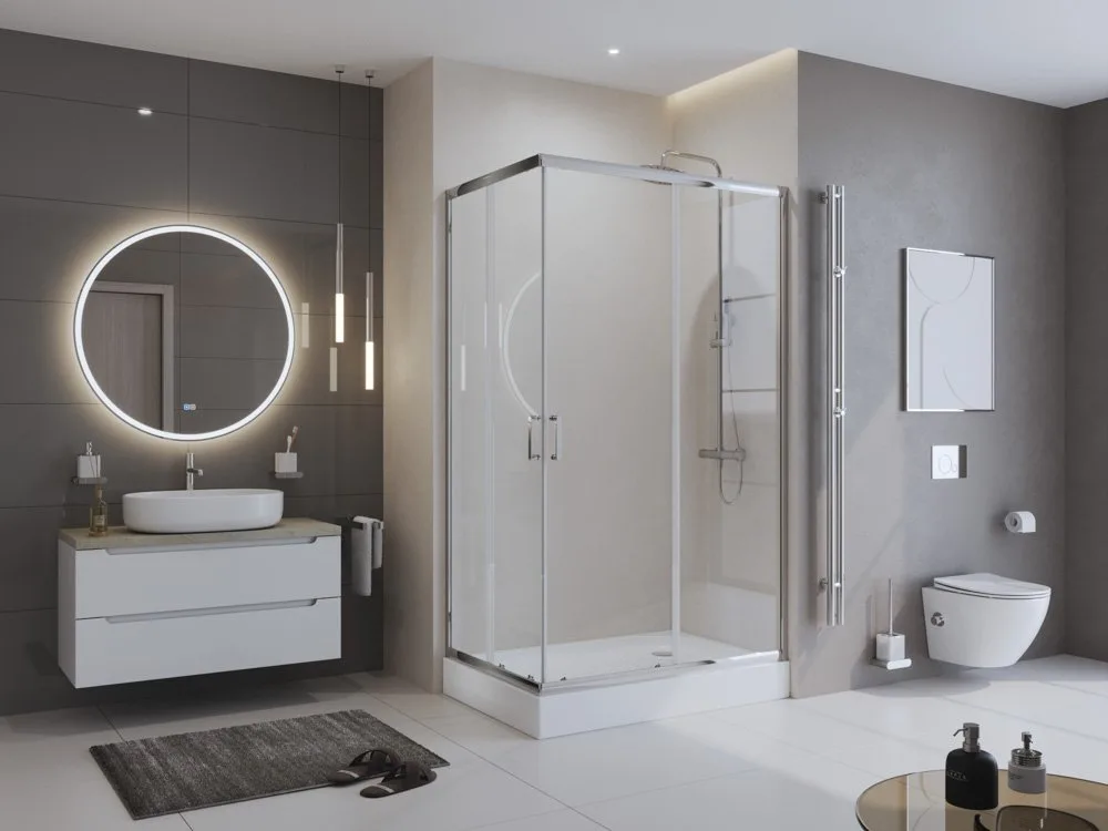 Душевой уголок BelBagno Uno -195 AH 2 120/90 C Cr стекло прозрачное Sancos — официальный сайт