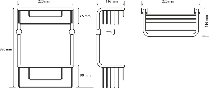 Полка Bemeta Cytro 146208182 2-ярусная Sancos — официальный сайт
