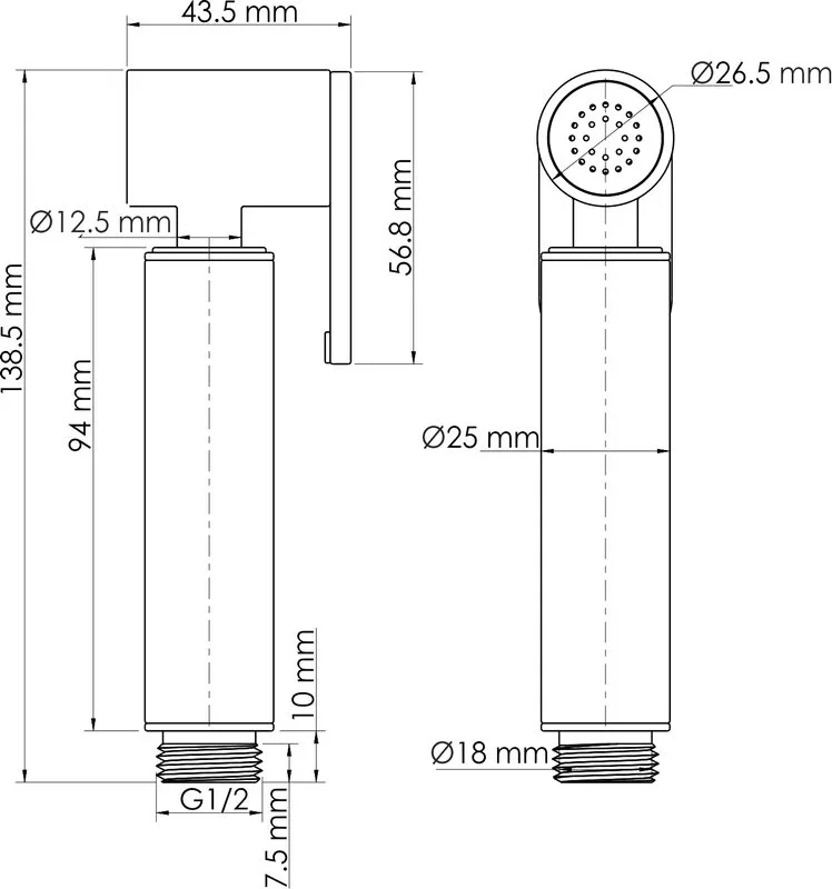 Гигиенический душ Wasserkraft Saale A9551.328.243.232 со смесителем, С ВНУТРЕННЕЙ ЧАСТЬЮ, белый Sancos — официальный сайт