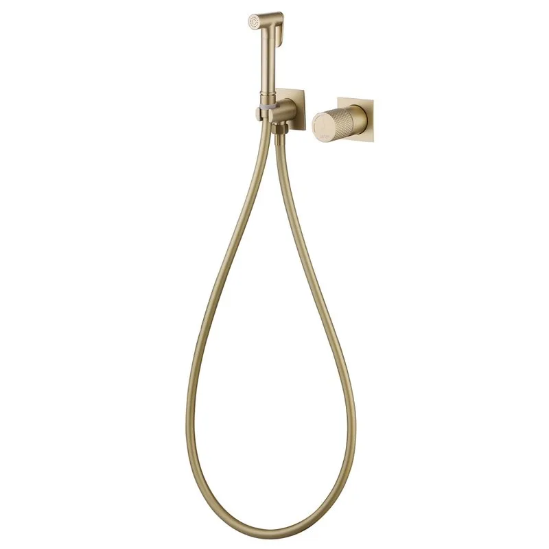 Гигиенический душ Abber Rund AF8725G, со смесителем, С ВНУТРЕННЕЙ ЧАСТЬЮ, матовое золото Sancos — официальный сайт