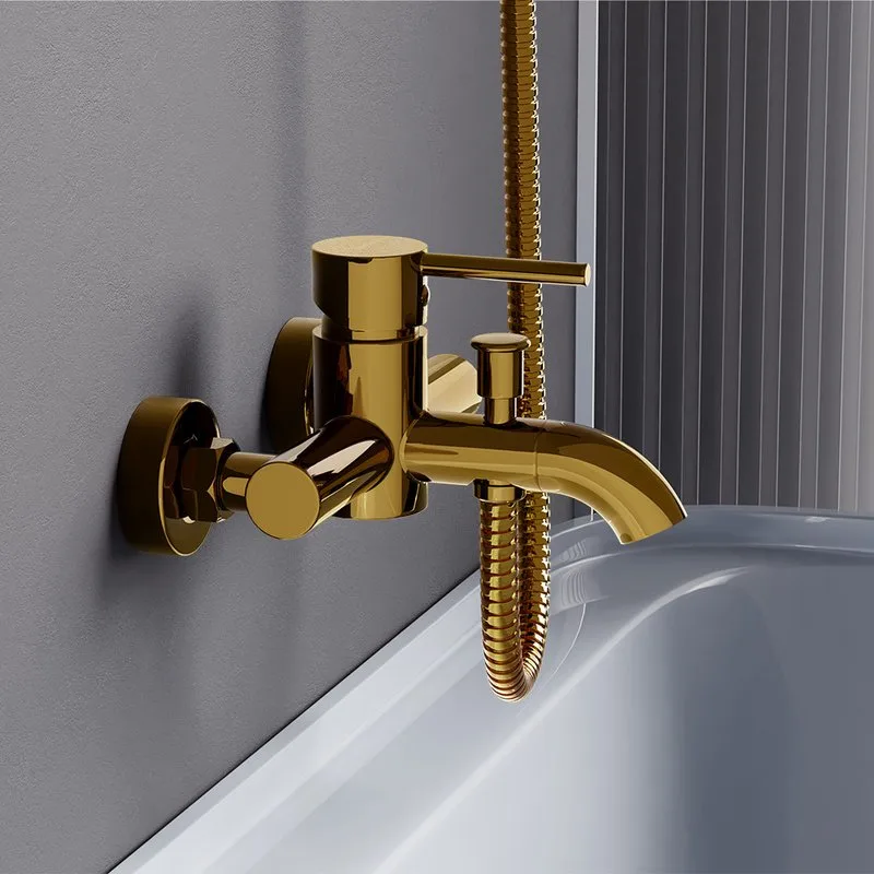 Смеситель для ванны с душем Damixa Scandinavian Pure 361000600, золото Sancos — официальный сайт