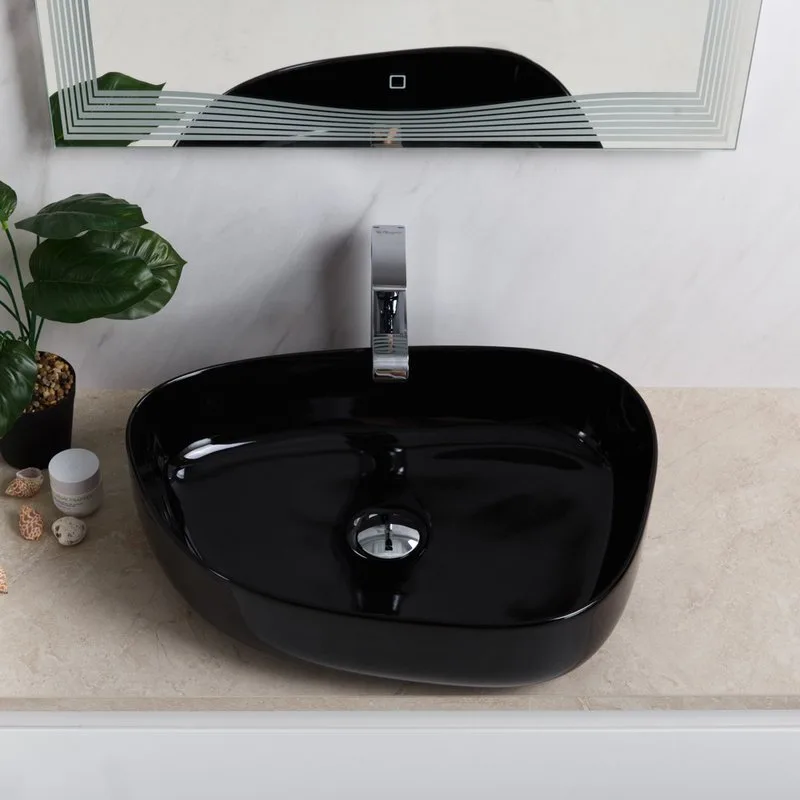 Накладная раковина BelBagno BB1435-NERO Sancos — официальный сайт