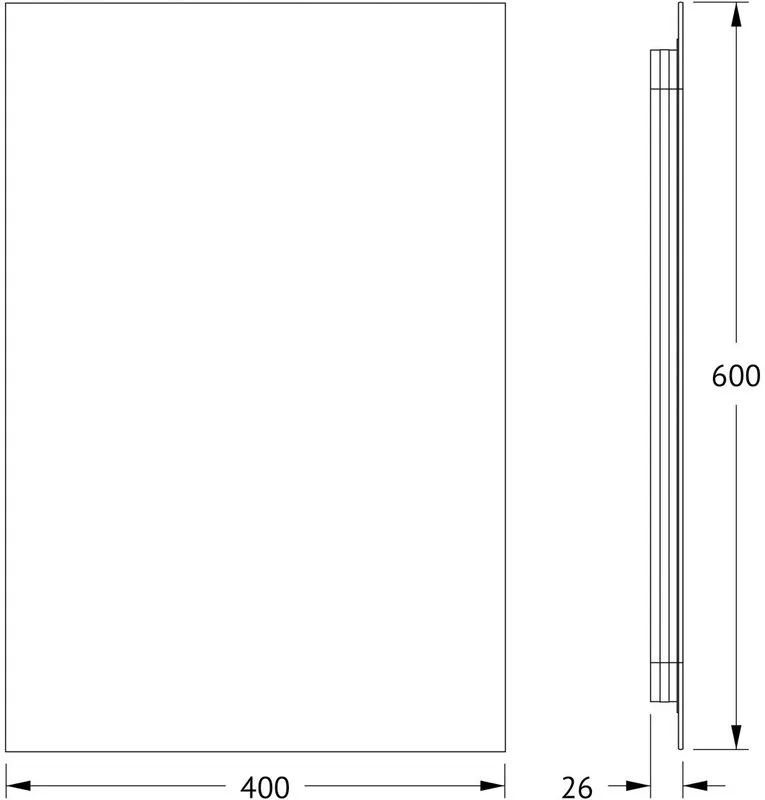 Зеркало Defesto Glow DF 2512 40х60 с LED-подсветкой, 3000 K, без выключателя