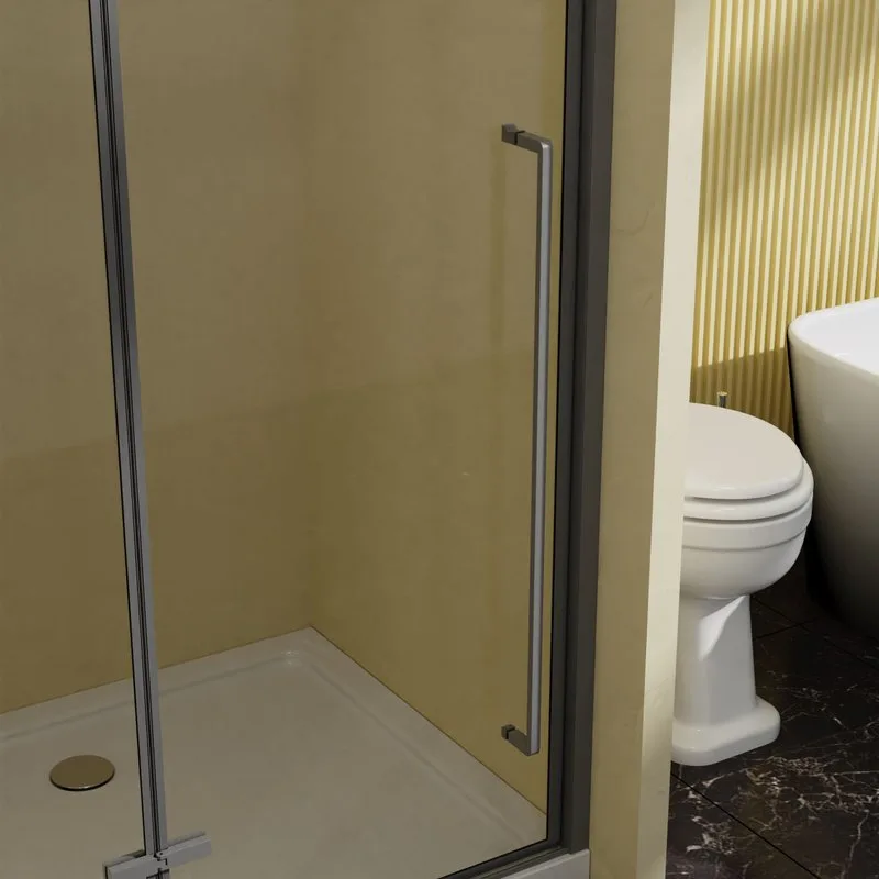 Душевая дверь в нишу Vincea Slim-N VDPH-5SN900CLGM 90 см, профиль вороненая сталь, стекло прозрачное Sancos — официальный сайт