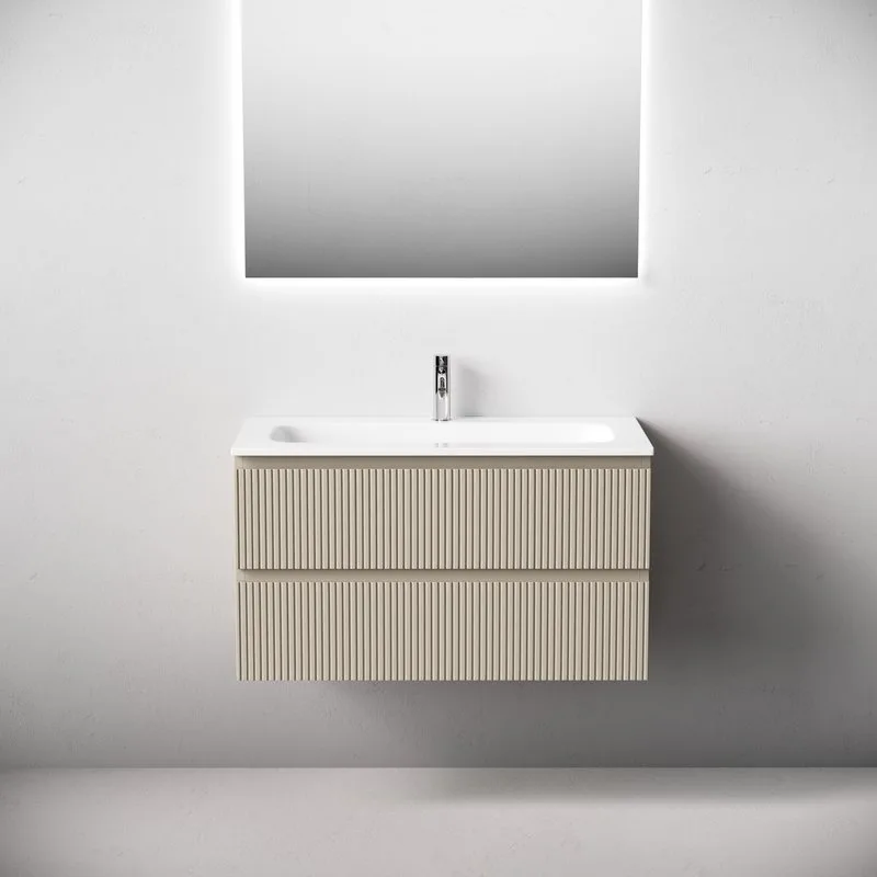 Тумба с раковиной Sancos Snob T 90 подвесная, beige soft, раковина СN7019 Sancos — официальный сайт