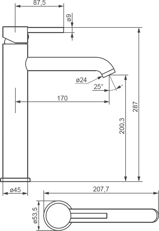 Смеситель для раковины Damixa Scandinavian Pure 360250300, черный Sancos — официальный сайт
