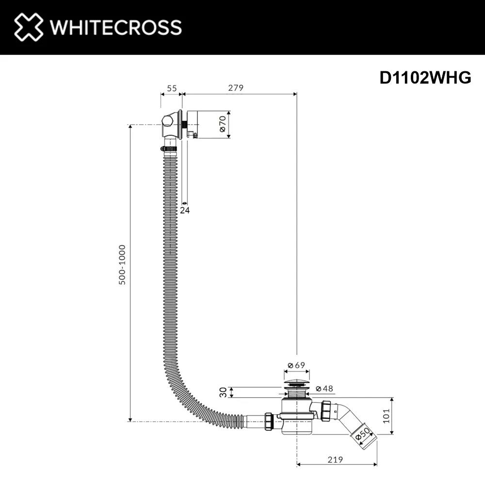 Слив-перелив WHITECROSS FILL D1102WHG, белый глянец Sancos — официальный сайт