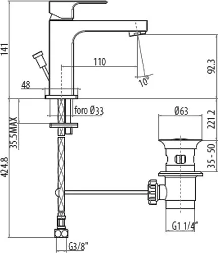 Смеситель для раковины Gattoni Kubik 2576/25C0 хром, с донным клапаном Sancos — официальный сайт