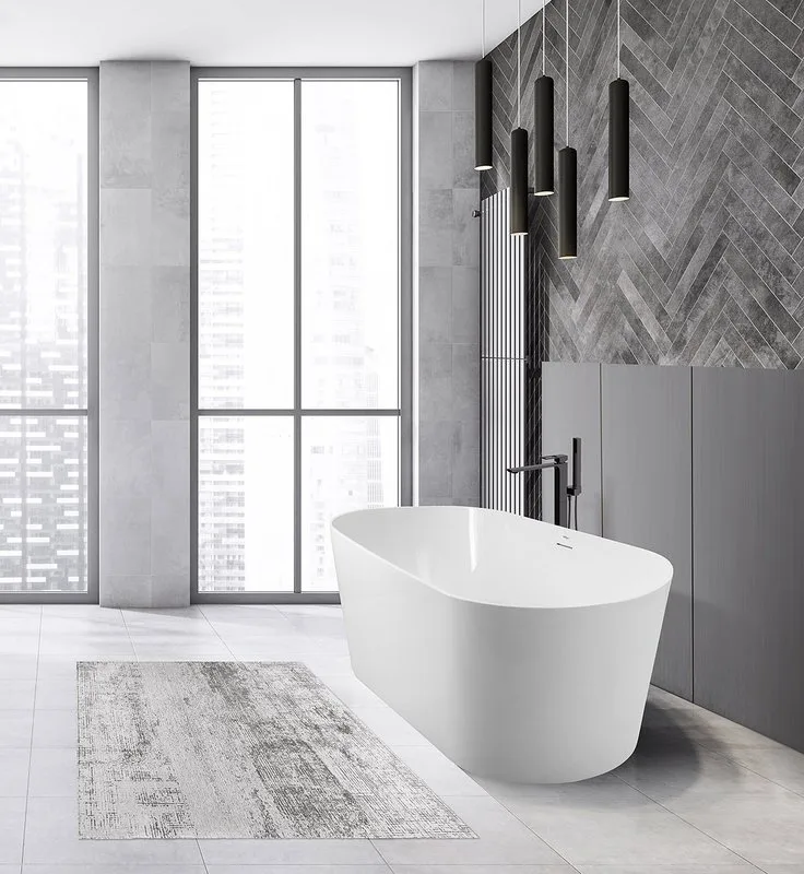 Акриловая ванна BelBagno BB416 170x80 см, отдельностоящая, белая, овальная, со сливом-переливом Sancos — официальный сайт