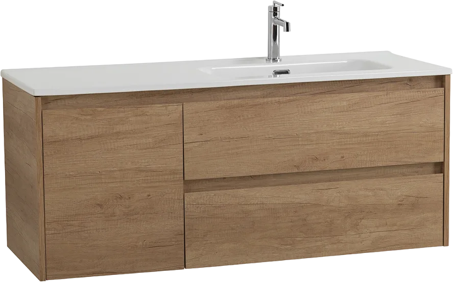 Тумба под раковину без столешницы BelBagno Kraft 120 R, 2 ящика, дверца, rovere nebrasca nature Sancos — официальный сайт