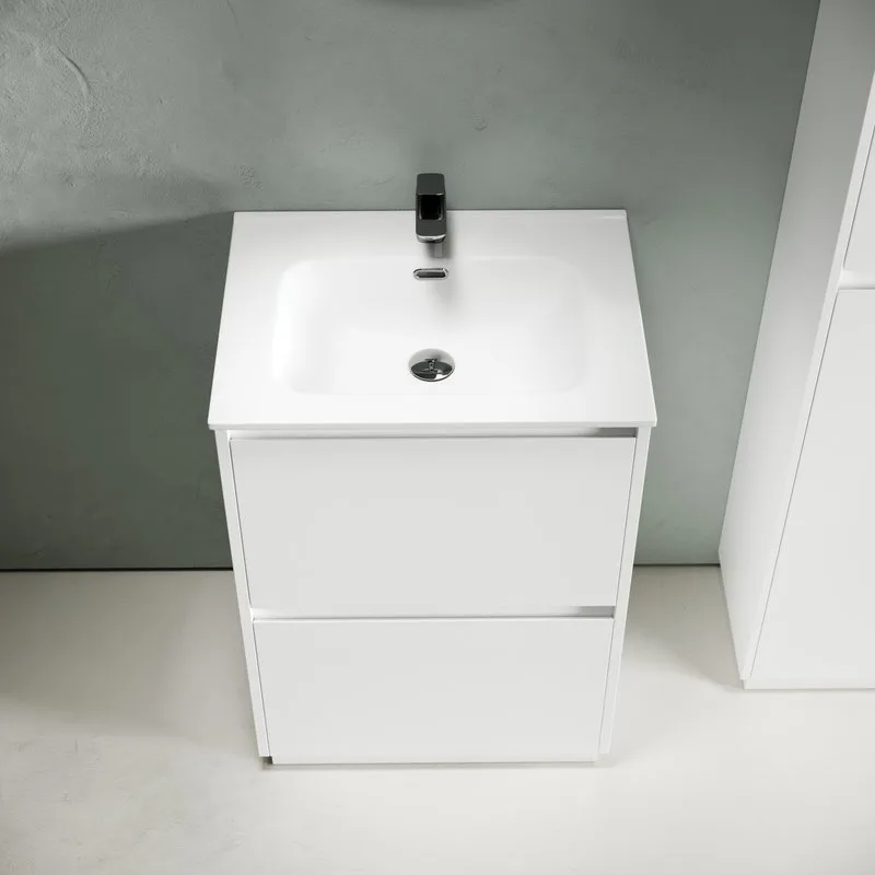 Тумба с раковиной Sancos Libra Floor 60 белый глянец, белая раковина CN7001 Sancos — официальный сайт