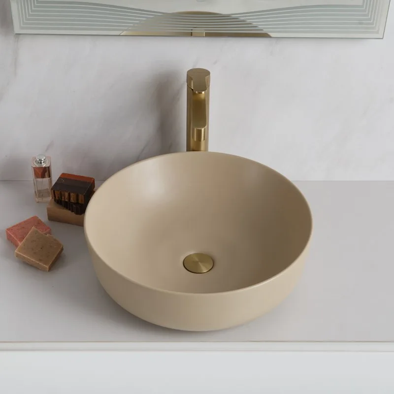 Накладная раковина BelBagno BB1315-H316 бежевая матовая Sancos — официальный сайт