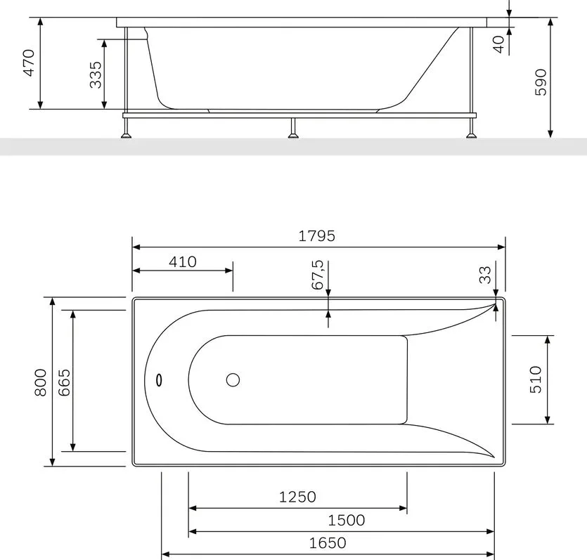 Акриловая ванна AM.PM Spirit V2.0 W72A-180-080W-A2 без опоры 180x80 см, пристенная, белая Sancos — официальный сайт